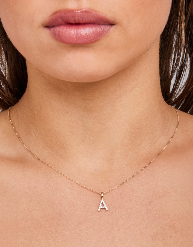 Zoe Olivia - 9K Gold Lab Grown Diamond Initial A Pendant