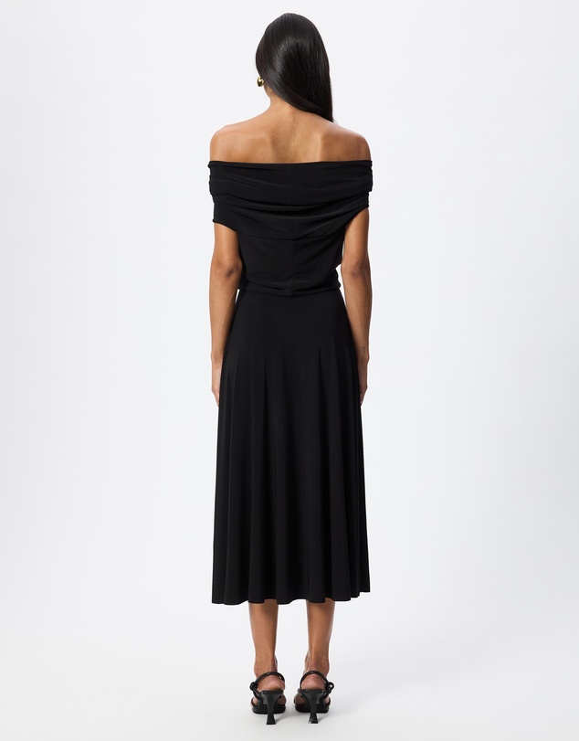 Norma Kamali - Sleeveless Cowl Neck Hooded Flared Dress To Midcalf