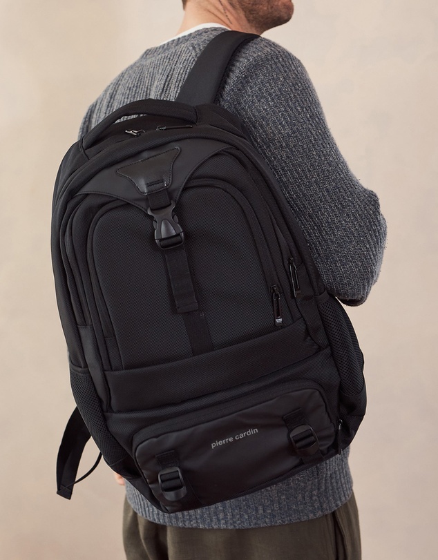 Pierre Cardin - Pierre Cardin Men's Nylon Computer/Business Backpack