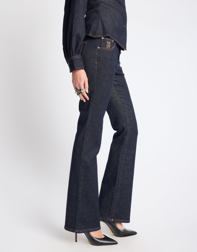 ONE TEASPOON - Alice Low Waist Bootcut Denim Jeans - Raw Indigo