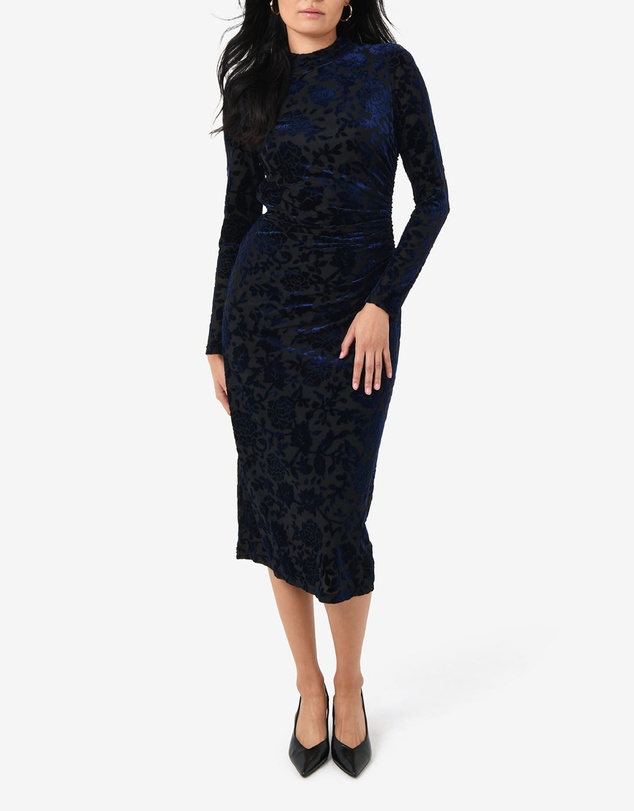 Forcast - Sapphire Velvet Burnout Dress