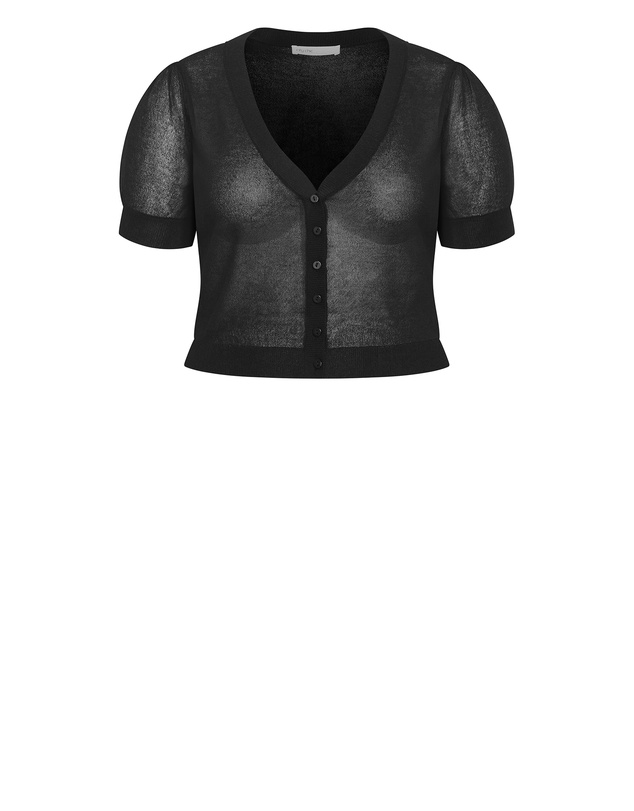 City Chic - Plus size Tara Short Sleeve Crop Cardigan - black