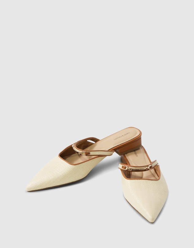 Belle & Bloom - Side By Side Leather Trimmed Flats