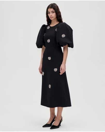 Stine Goya - Puff Sleeve Midi Dress