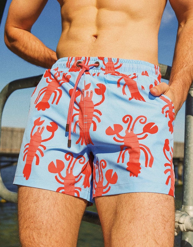 Skwosh - Rock Lobster Men's Eco Swim Shorts in Light Blue