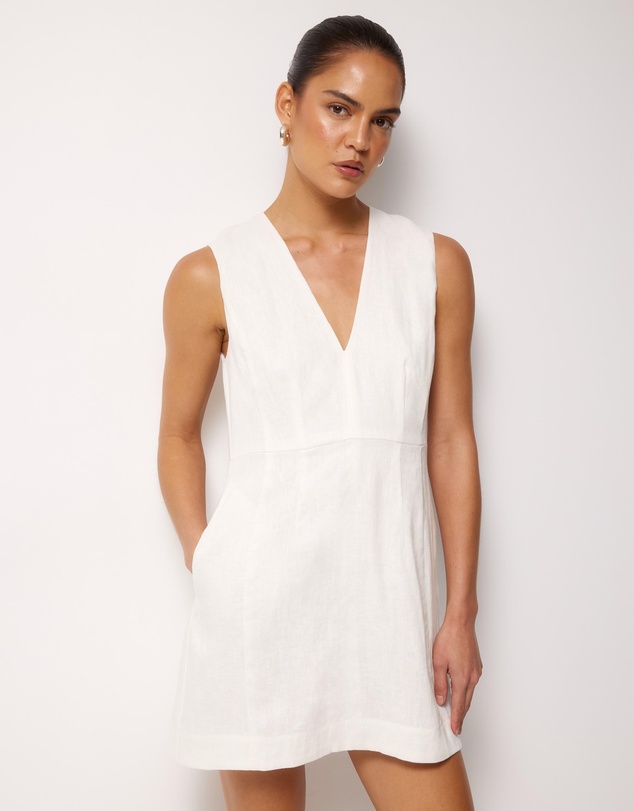 AERE - Audrey Linen A-Line Dress