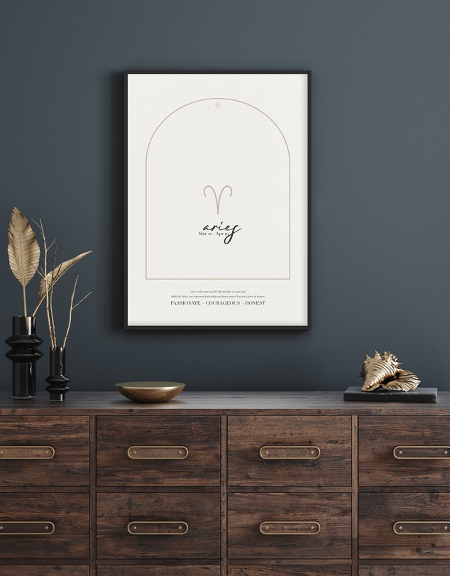 Olive et Oriel - Aries Zodiac Art Print A3