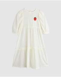 Mini Rodini - Strawberry Embroidered Schiffli Woven Dress - Babies-Kids