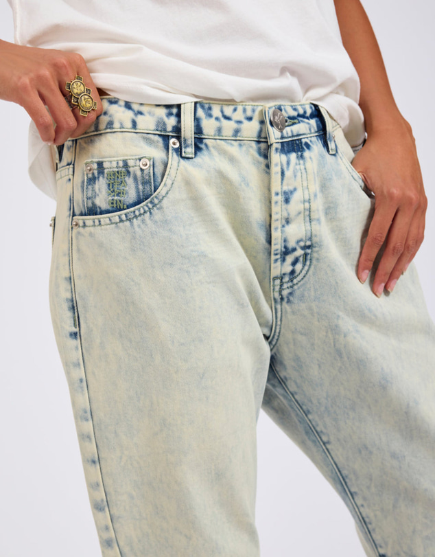 ONE TEASPOON - Saints Low Waist Boyfriend Denim Jeans - Ambrosia Blue