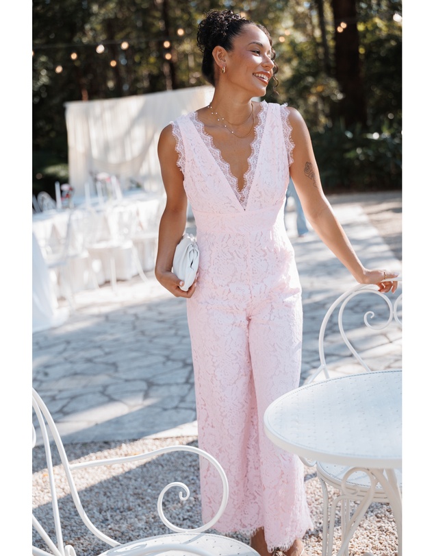 Petal & Pup - Eloise Lace Jumpsuit - Light Pink