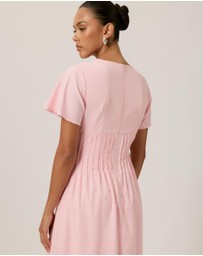Tussah - Maysen Linen Blend Pintuck Midi Dress