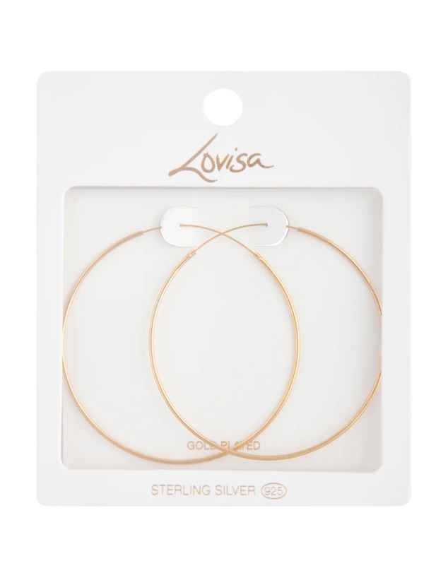 Lovisa - Gold Plated Sterling Silver Fine 60mm Hoop