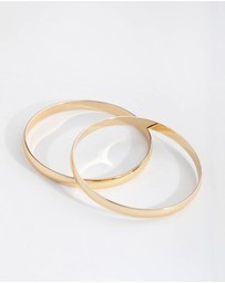 Lovisa - Gold Plated Plain Hoop Bangle Bracelets