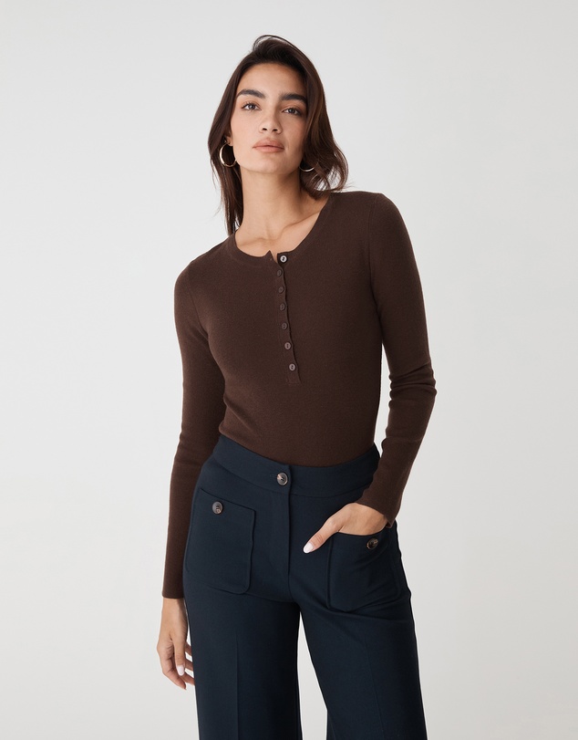 Forcast - Henley Button Up Knit