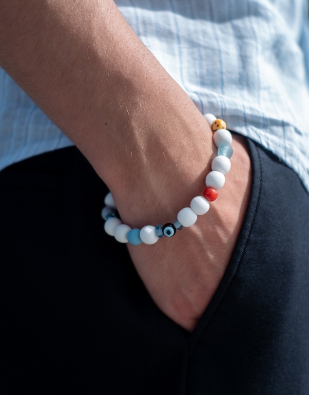 Kuzzoi - ICONIC EXCLUSIVE - Mixed Bead Bracelet with Smiling Face