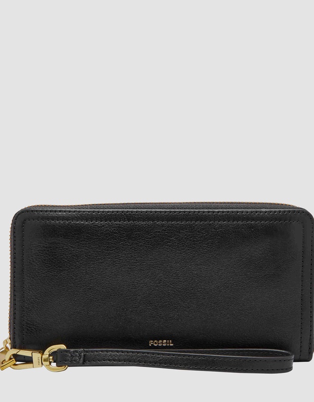Fossil - Logan Black Zip Clutch