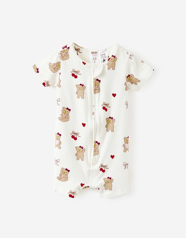 Cotton On Kids - Growie Short Sleeve Zip Romper