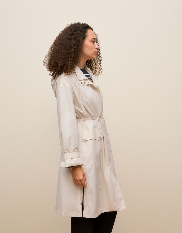 Trenery - Cotton Blend Longline Anorak in Stone