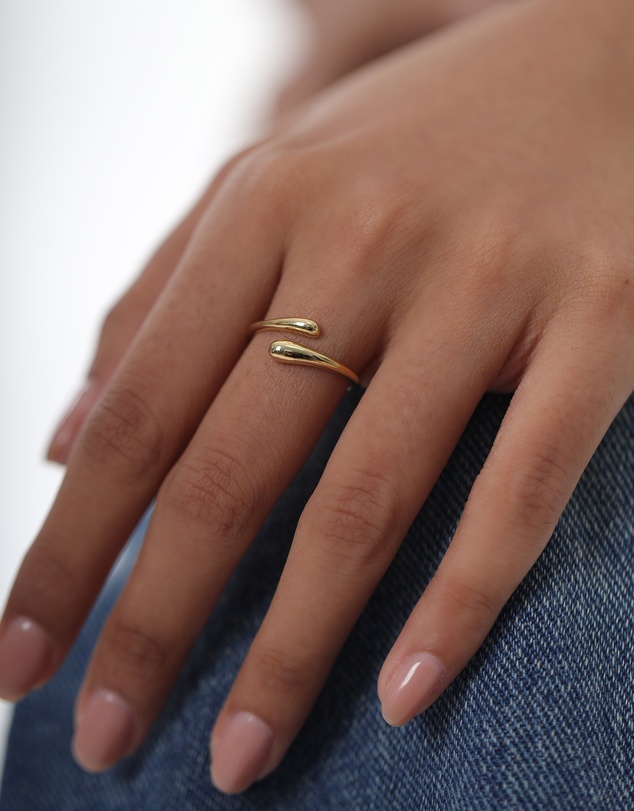 Elli Jewelry - Ring Minimalist 925 Sterling Silver Gold-Plated