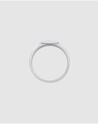 Kuzzoi - ICONIC EXCLUSIVE - Ring Men Signet Square Matt in 925 Sterling Silver Oxidised