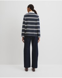 Country Road - Australian Cotton Stripe Rugby Polo Sweat