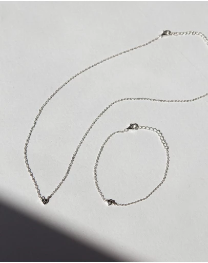 SAINT VALENTINE - The Mini Heart Duo Set - Silver