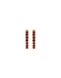 Michael Hill - Ruby Huggie Hoop Earrings in 10kt Yellow Gold