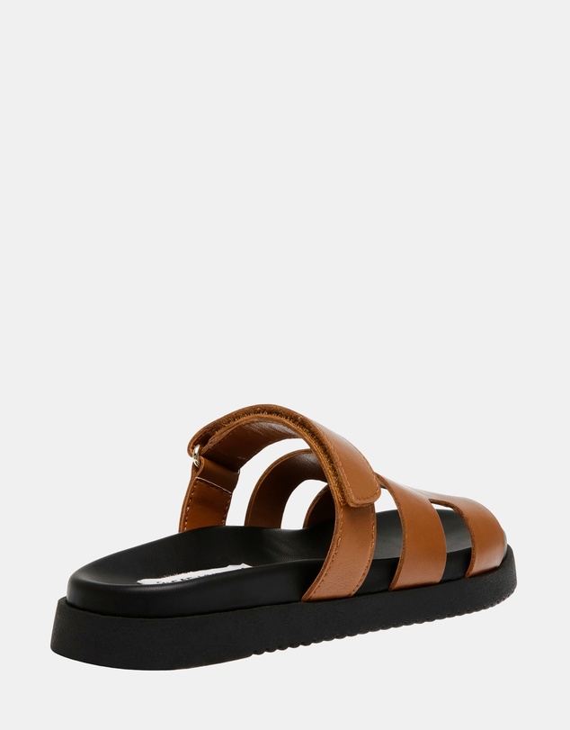 Steve Madden - Mayven-Cn Cognac Action Leather Sandals