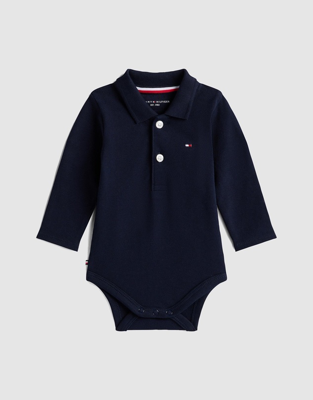 Tommy Hilfiger - Pique Long Sleeve Polo Bodysuit Gift Set - Babies