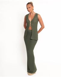 Petal & Pup - Asplie Knit Maxi Skirt - Olive
