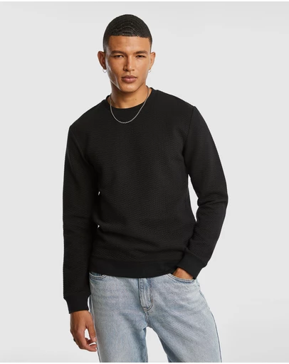 yd. - Tech Crew Neck Textured Sweatshirt