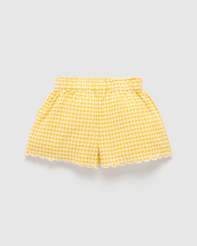 Purebaby - Scalloped Gingham Shorts-Kids-Babies