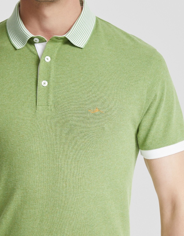 Oxford - Axell Striped Collar Pique Polo