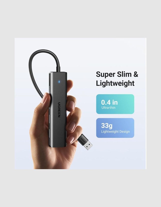 Ugreen - UGREEN 4 Port USB 3.0 Hub Satin Black