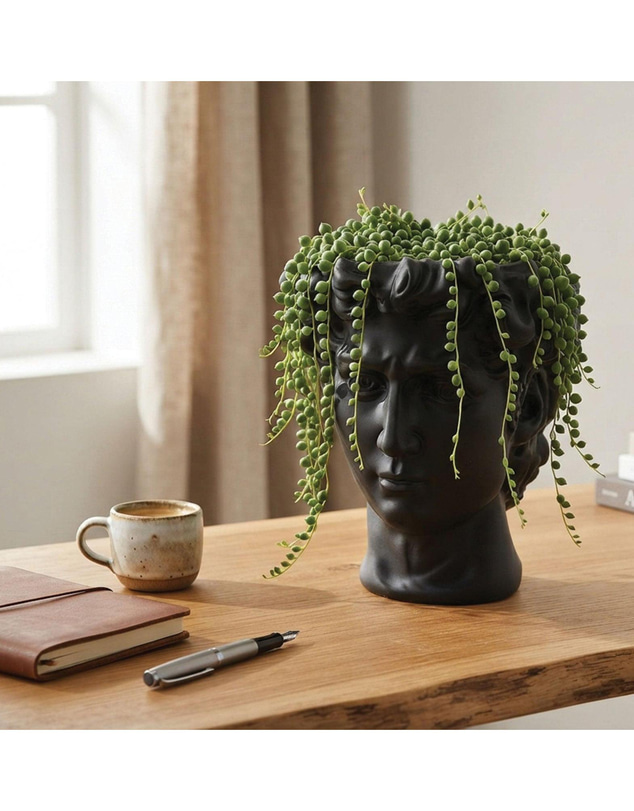 Urban Attitude - Urban Attitude David Head Planter - Matte Black