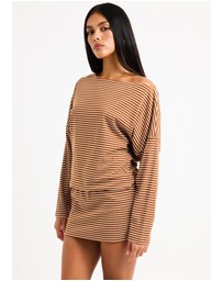 Insight - Dara Stripe Off Shoulder Mini Dress
