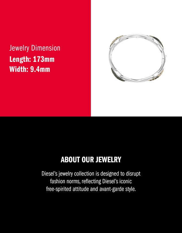 Diesel - D Logo Silver Bracelet