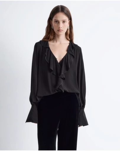 & Other Stories - Ruffle V-Neck Blouse
