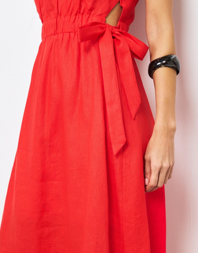 AERE - Mysa Linen Midi Dress