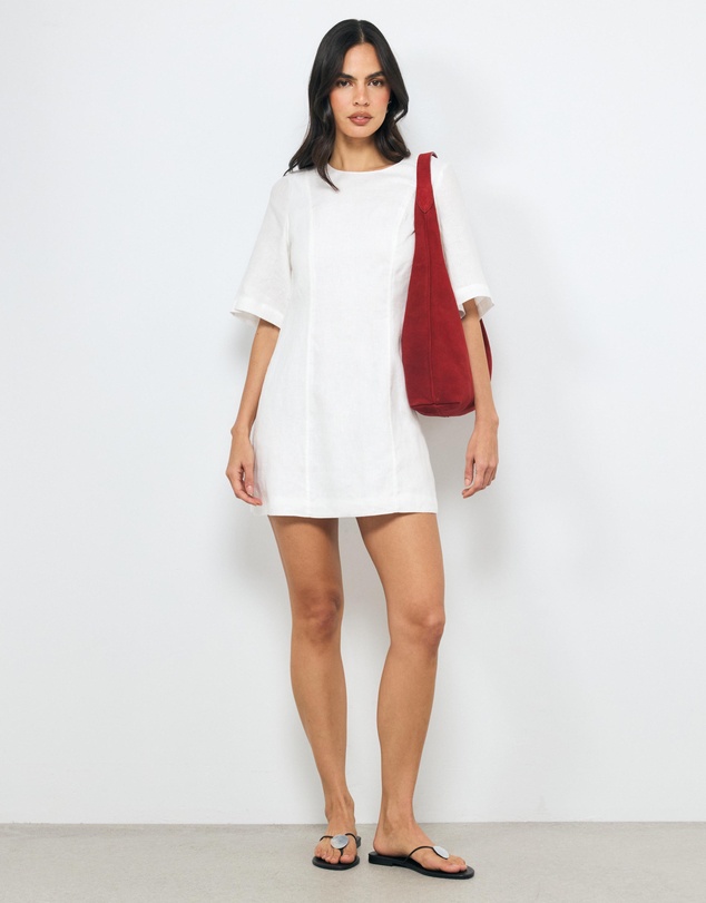 AERE - Atri Seam Detail Linen Mini Dress