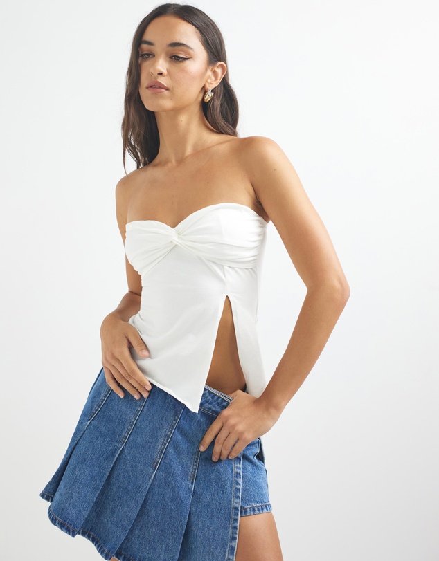 Dazie - Aurora Asymmetric Strapless Top