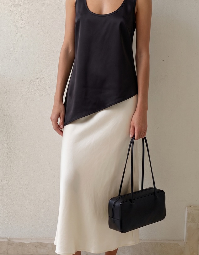 Atmos&Here - Bronte Satin Asymmetrical Scoop Tank Top