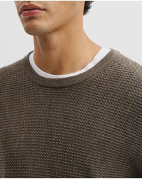 Country Road - Australian Merino Wool Textured Crew Neck Knit