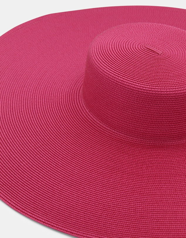 Morgan & Taylor - Savannah Racewear Wide-Brim Boater in Magenta Pink