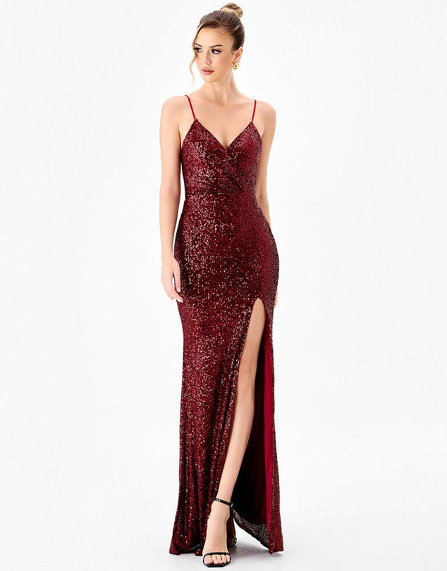 Bariano - Drew High Split Gown