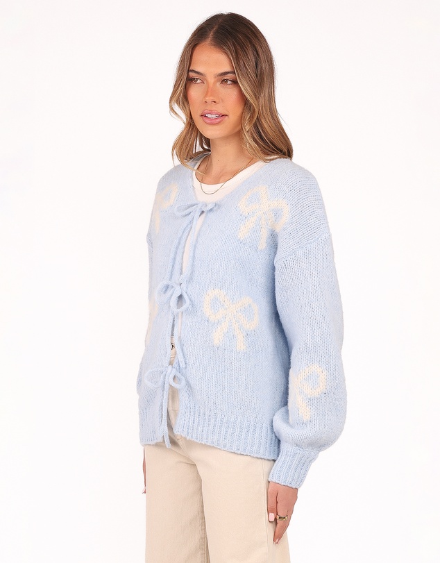Petal & Pup - Vienna Bow Cardigan - Pale Blue