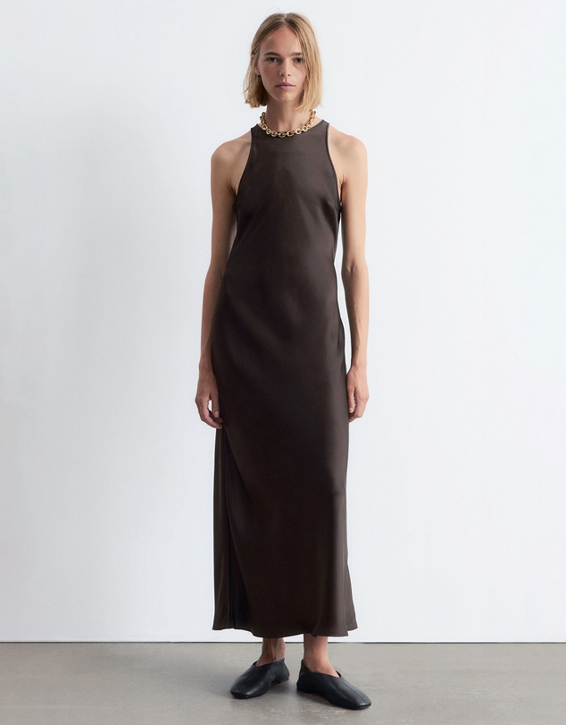& Other Stories - Sleeveless Satin Midi Dress