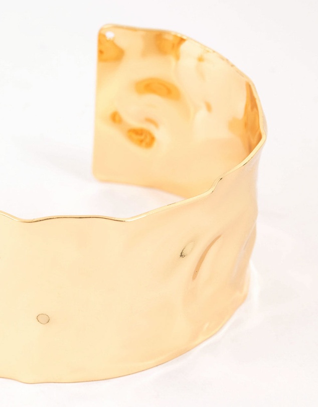 Lovisa - Gold Plated Hammered Wide Wrist Cuff