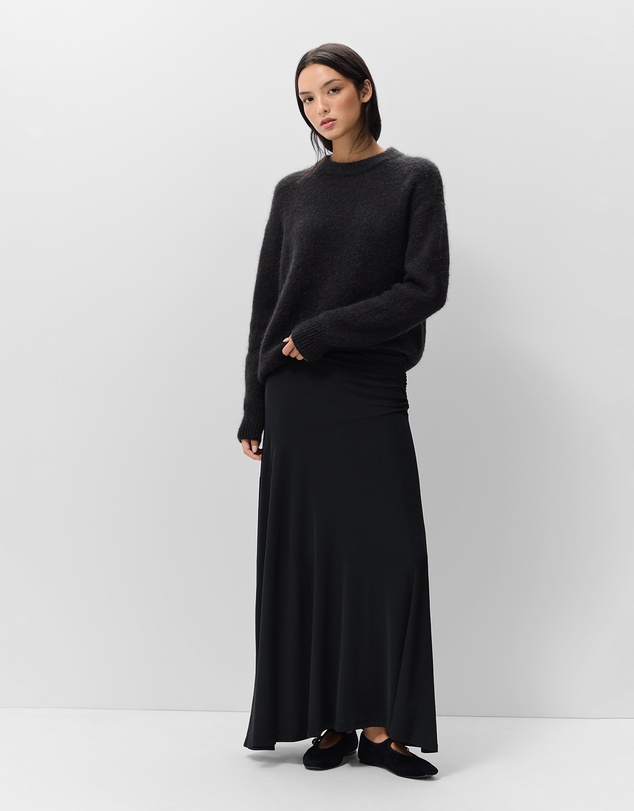 UNISON - Ruched Mesh Maxi Skirt