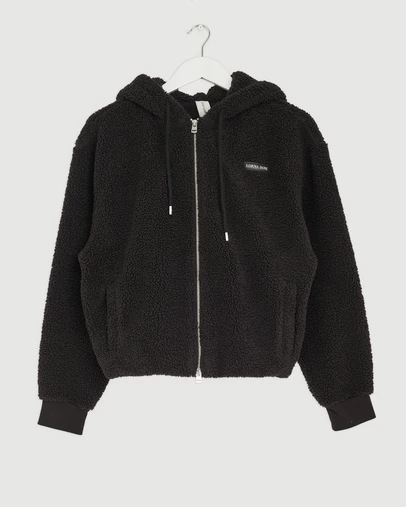 Revibe - Repaired Lorna Jane Field Teddy Zip Through Hoodie - AU 8